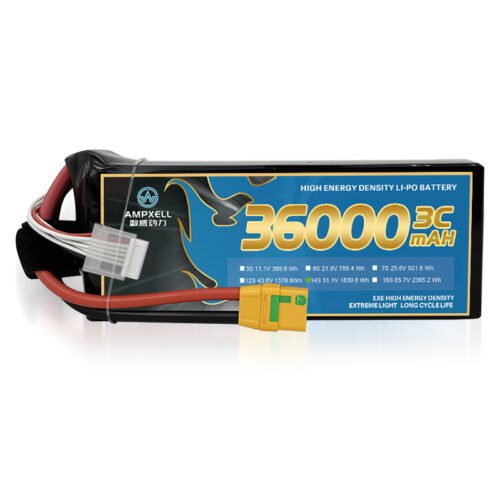 Ampxell Semi Solid State series 36000mAh 51.1V 14S1P Lithium Ion Battery Pack for Drones