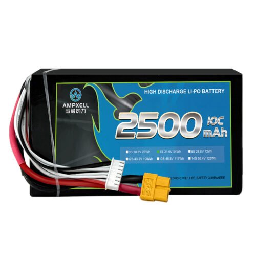 AMPXELL 2500mAh 21.6V 6S 10C High-Discharge Cylindrical Lithium Battery Pack